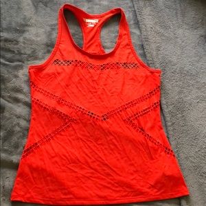 Orange Forever 21 racerback cutout workout top